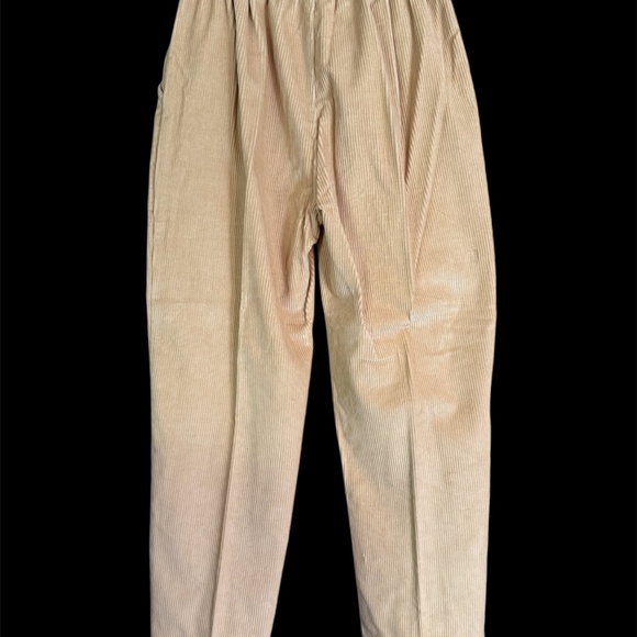 Haband 2-pc Set Button Up Corduroy Shirt Stretch Pants Cords Beige Cream S 8P - Picture 7 of 7